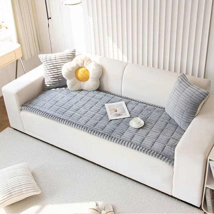 Non Slip Fuzzy Pet Couch Cover for 2-3 Cushions