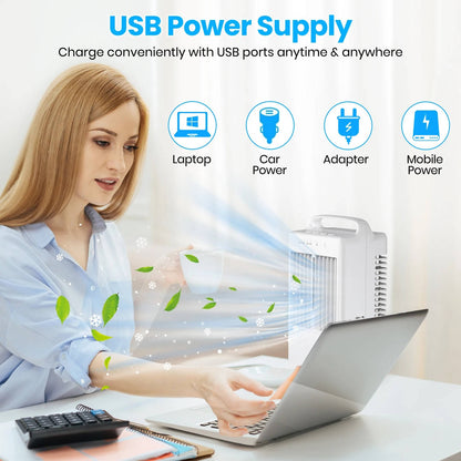 USB Mini Desktop Cooling Fan with Ambient Light