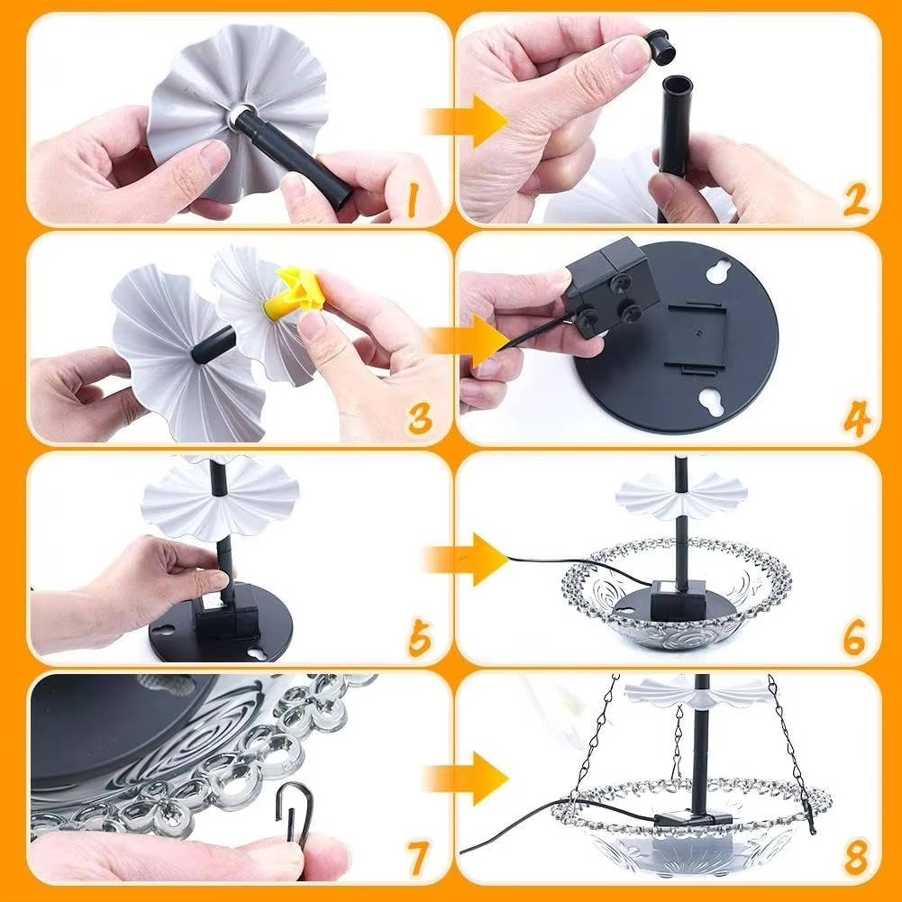Solar Powered Hanging Bird Bath Fountain