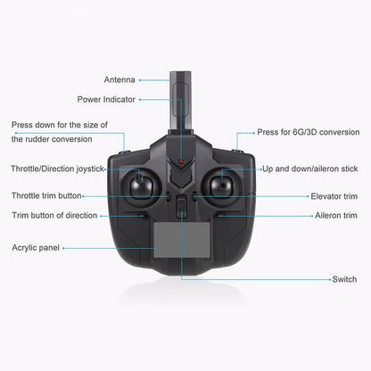 RC Plane, 4 Channel Gyro Trainer, 2 Batteries
