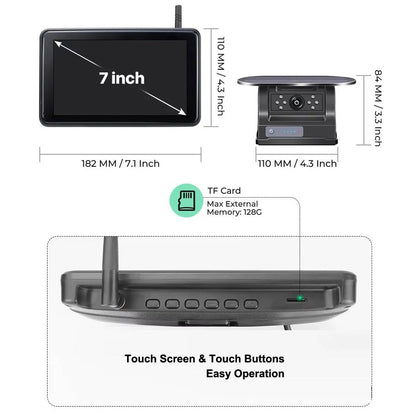 Wireless Solar Backup Camera Kit, HD 1080P