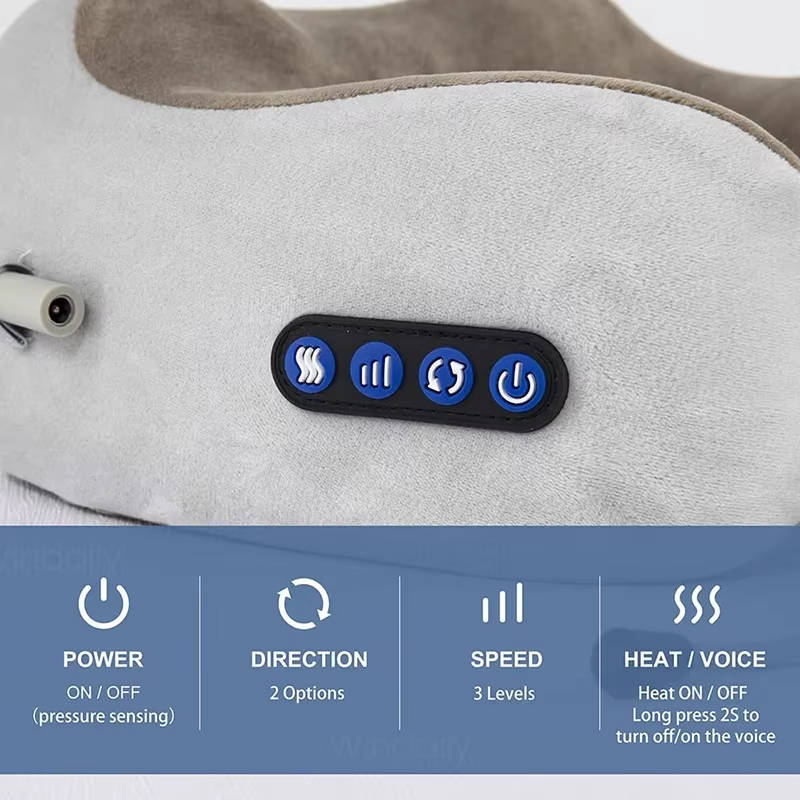Travel Neck Pillow with Massager