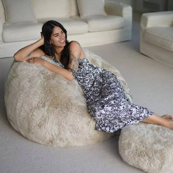 Ultra Soft Faux Fur Bean Bag Cover, Unfilled