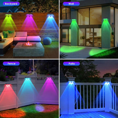 Solar LED Fence Lights, Waterproof Outdoor Deck Lights