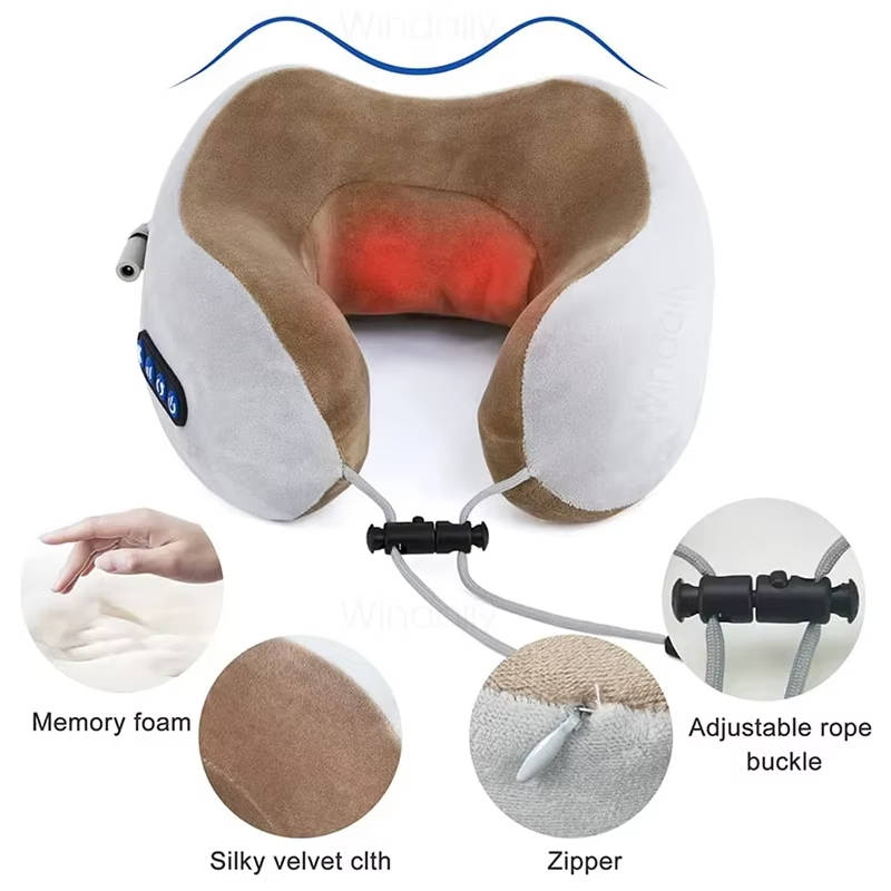 Travel Neck Pillow with Massager
