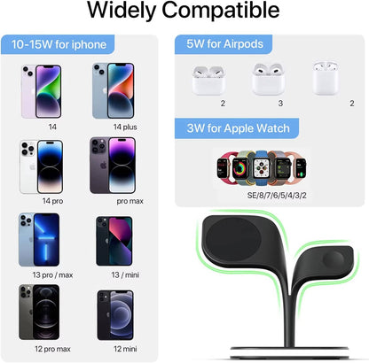 3-in-1 Wireless Charging Station for iPhone and Watch