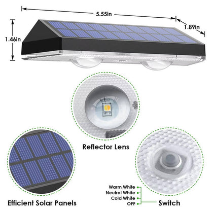 Solar LED Fence Lights, Waterproof Outdoor Deck Lights