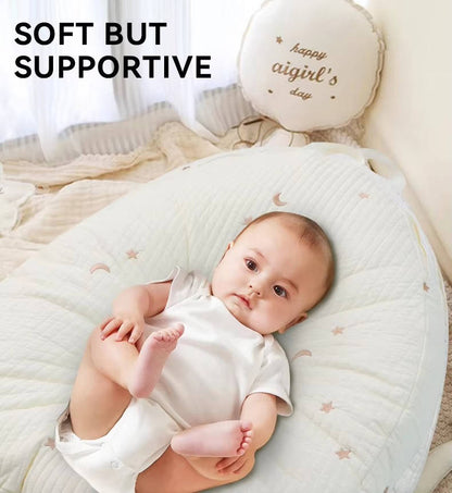 Ergonomic Baby Lounger Pillow, Cotton Nest