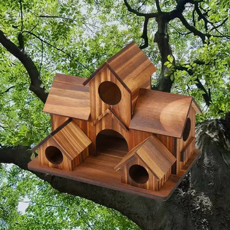 Natural Wooden Hanging Bird House