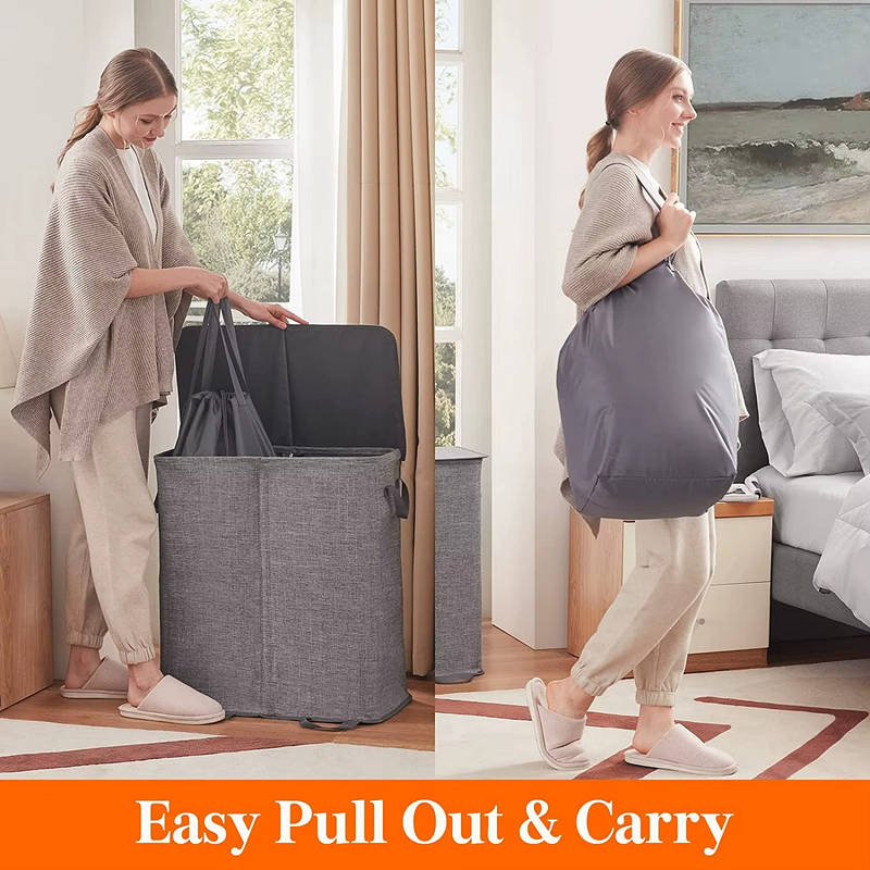 Large Foldable Laundry Hamper with Removable Bags