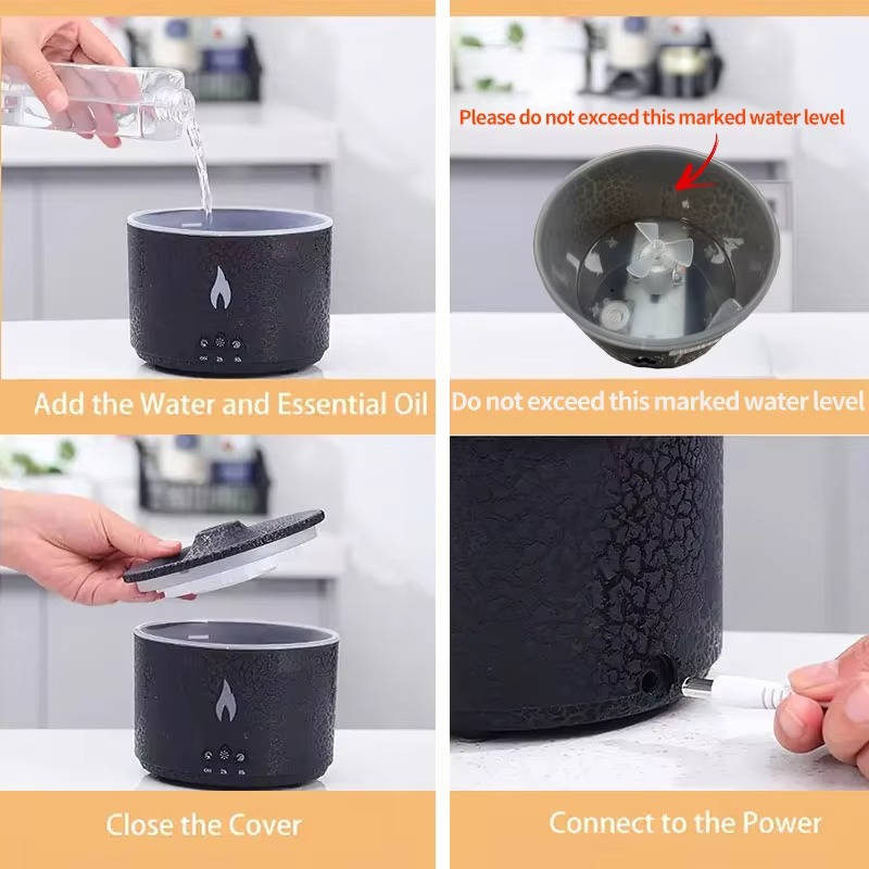 Volcano Aromatherapy Oil Diffuser with Night Light