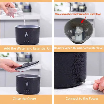 Volcano Aromatherapy Oil Diffuser with Night Light