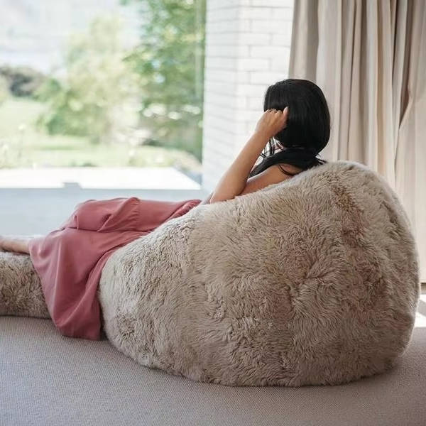 Ultra Soft Faux Fur Bean Bag Cover, Unfilled