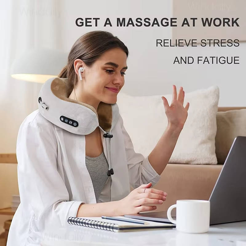 Travel Neck Pillow with Massager
