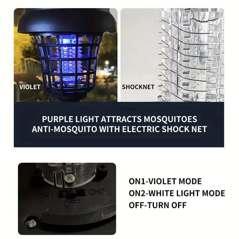 Solar Bug Zapper & Mosquito Trap Lamp, 4 Pack