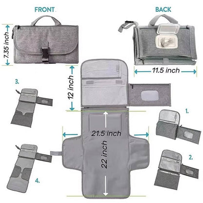 Portable Diaper Changing Pad with Wipes Pocket