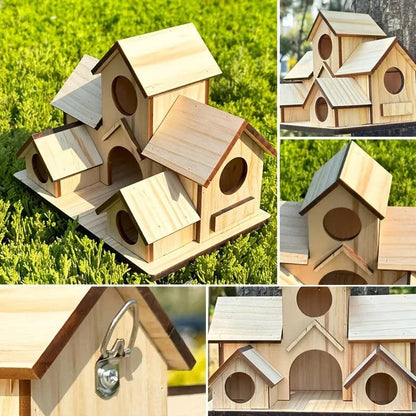 Natural Wooden Hanging Bird House