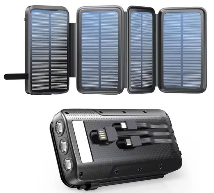 48000mAh Solar Power Bank, 15W Wireless Charger