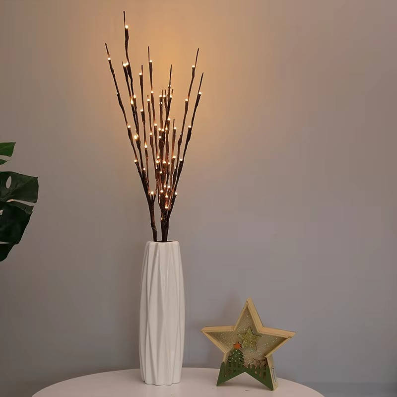 3 Pack USB Prelit Twig Lights, 60 LED Warm Glow