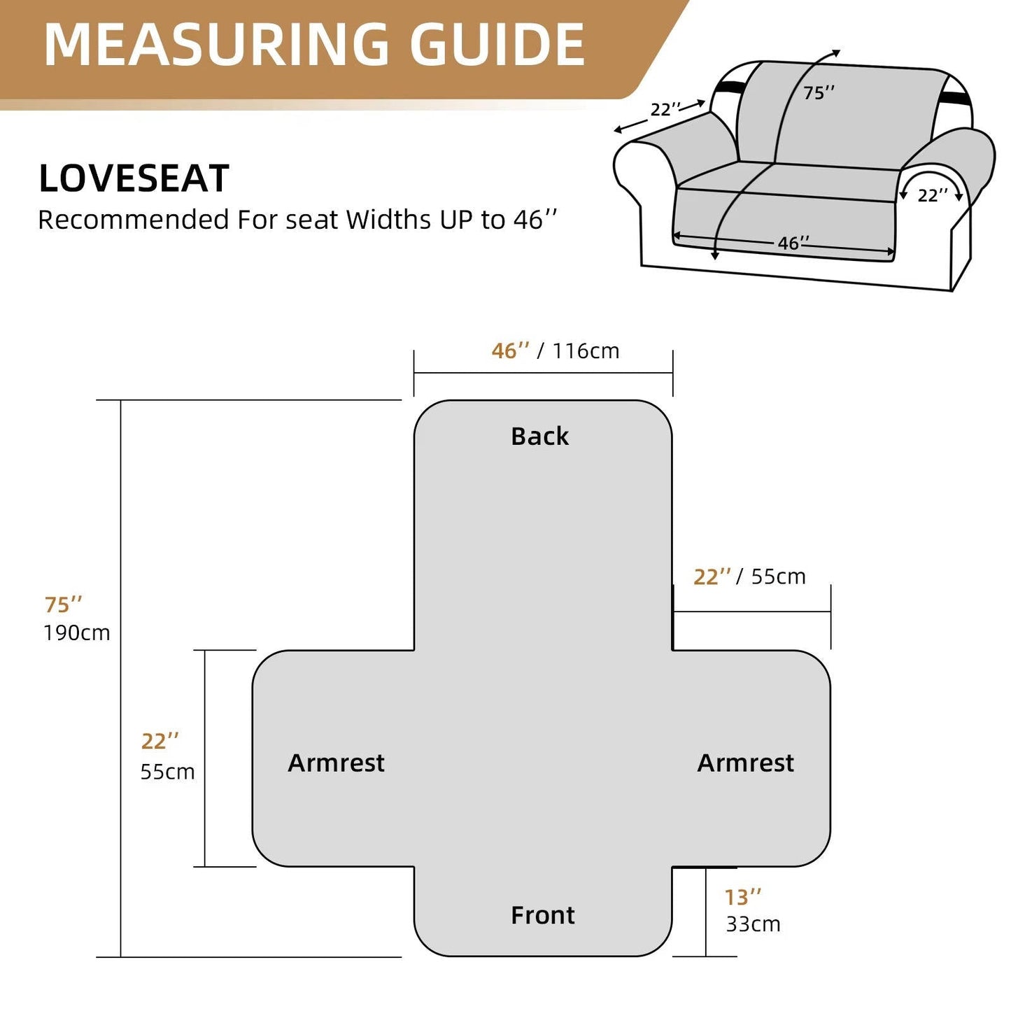 Reversible Sofa Cover for 3 Cushion Couch