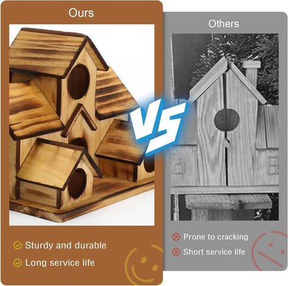 Natural Wooden Hanging Bird House