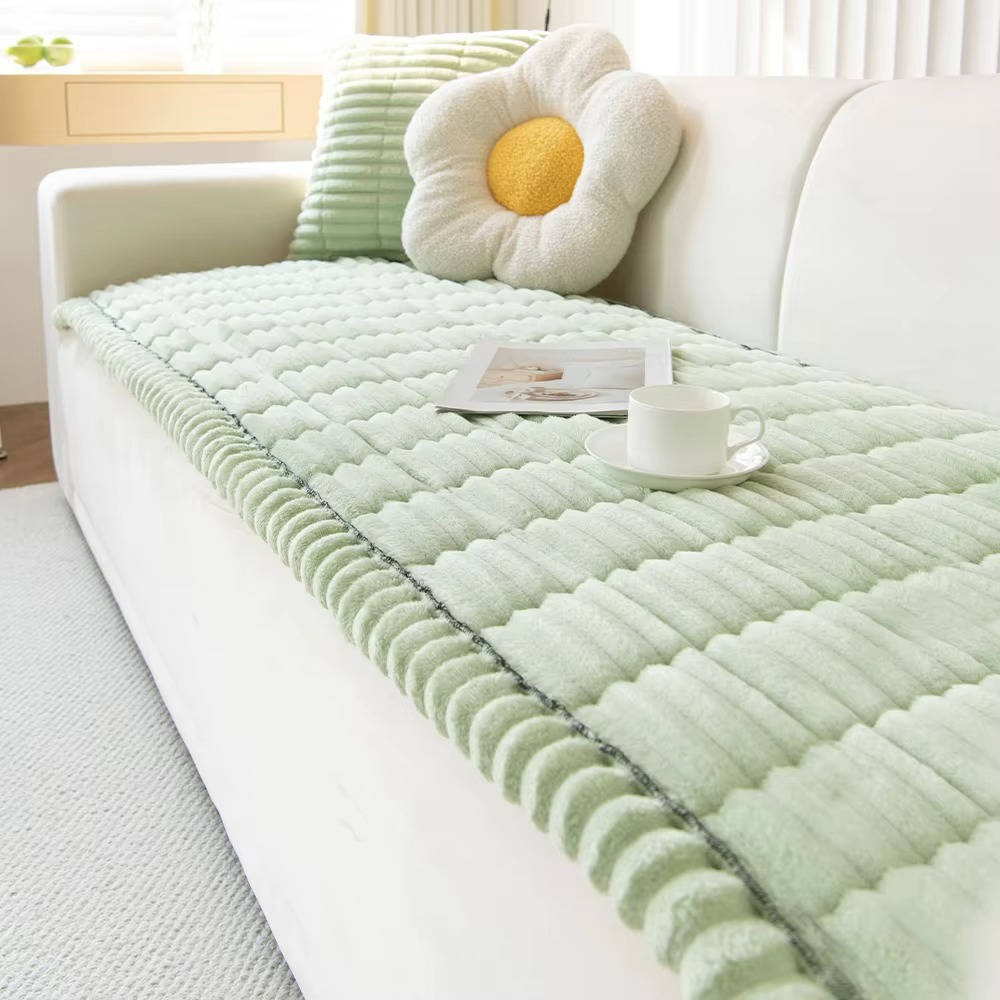 Non Slip Fuzzy Pet Couch Cover for 2-3 Cushions