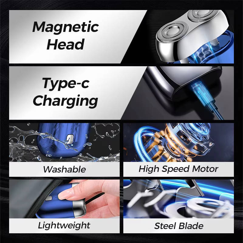 Mini Magnetic Men's Electric Shaver, Portable