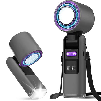 3-in-1 Handheld Turbo Fan with Flashlight