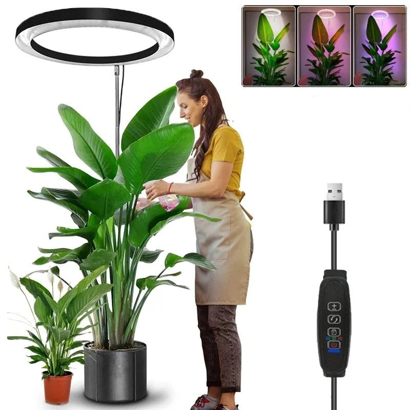 Full Spectrum LED Grow Ring Light with Stand