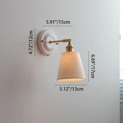 Traditional Vintage Ceramic Brass 1-Light Wall Sconce