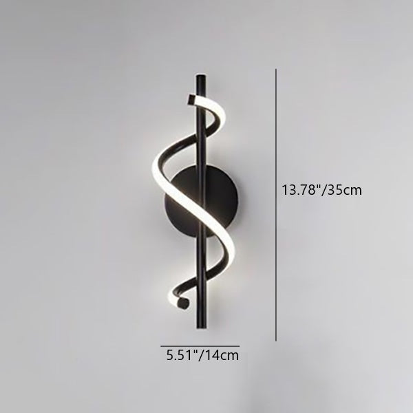 Round Line Bend Acrylic Iron LED Wall Sconce Lamp