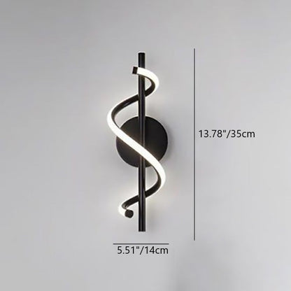 Round Line Bend Acrylic Iron LED Wall Sconce Lamp