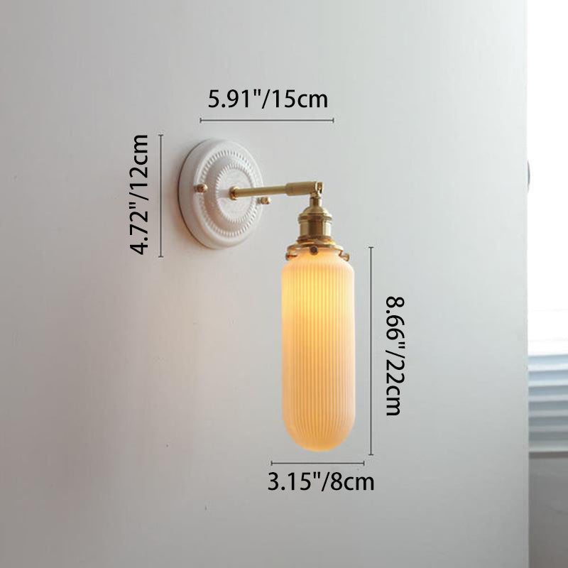 Traditional Vintage Ceramic Brass 1-Light Wall Sconce