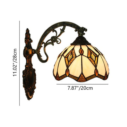 Tiffany Baroque Geometric Bowl 1-Light Wall Sconce Lamp