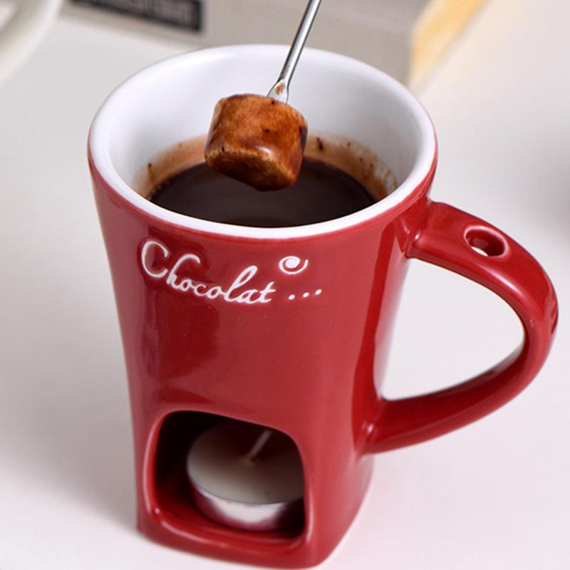 Ceramic Fondue Cup with Candle Base