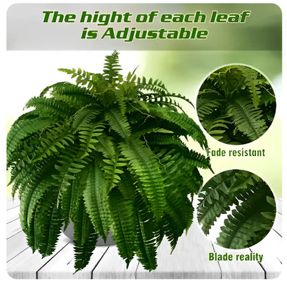 UV-Resistant Artificial Boston Fern for Outdoors