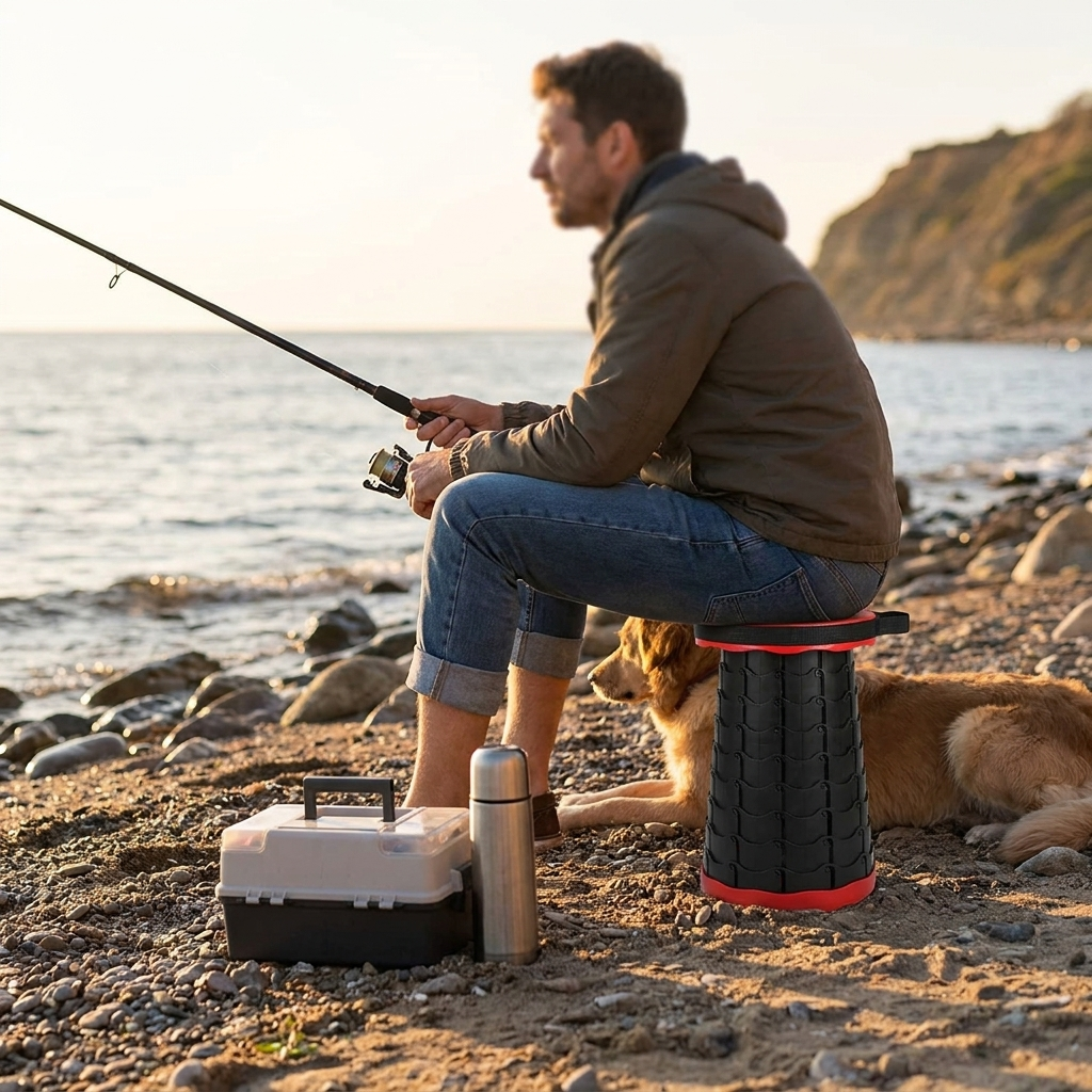 Ultra Light Retractable Folding Stool lifestyle