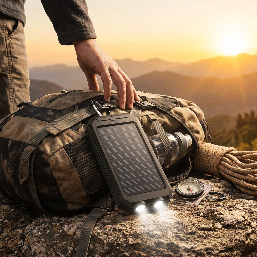 Solar Waterproof Power Bank Charger lifestyle