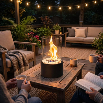 Portable Glass Tabletop Fireplace lifestyle