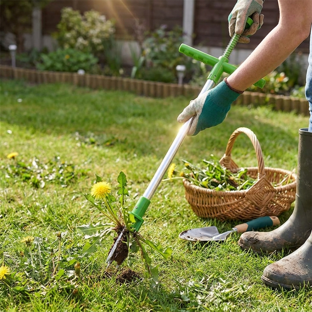 Long Handle Stand-Up Weed Puller Tool lifestyle