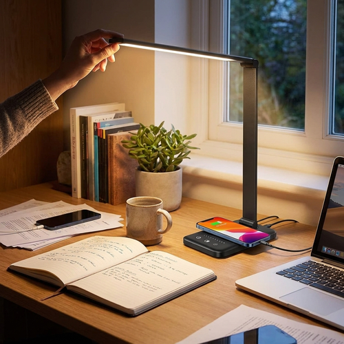 Adjustable LED Table Lamp with Wireless Charging lifestyle
