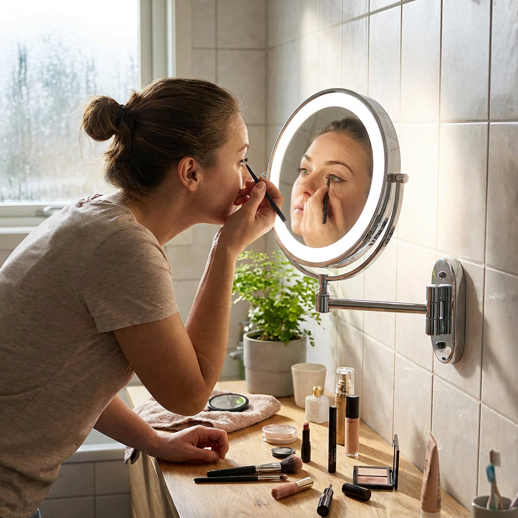 Rechargeable LED Magnifying Makeup Mirror lifestyle