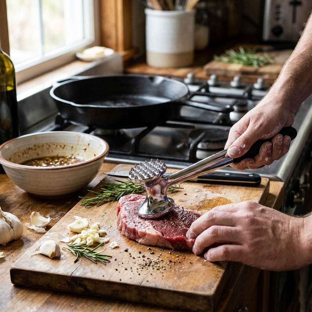 Stainless Steel Meat Pounder Tenderizer lifestyle