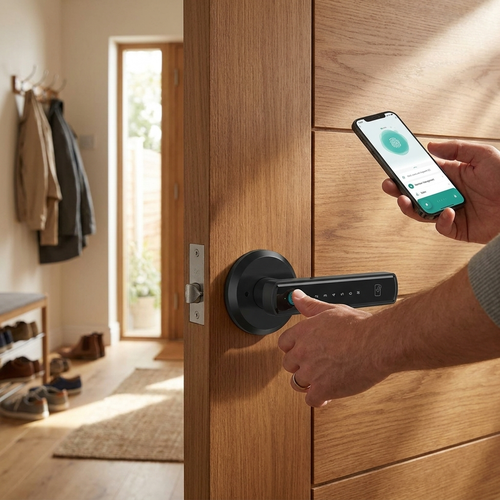 Keyless Entry Smart Door Lock with Handle lifestyle