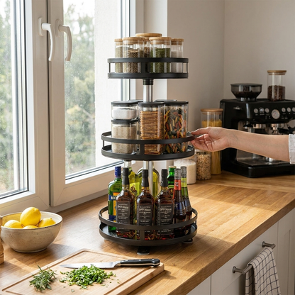 3-Tier Swivel Metal Organizer lifestyle