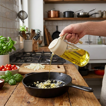 2-in-1 Glass Oil Sprayer and Dispenser lifestyle
