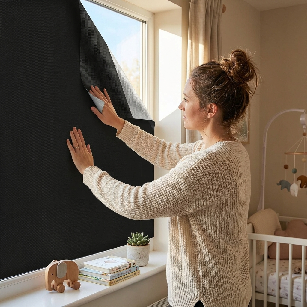 Adhesive Blackout Window Cover Shade lifestyle