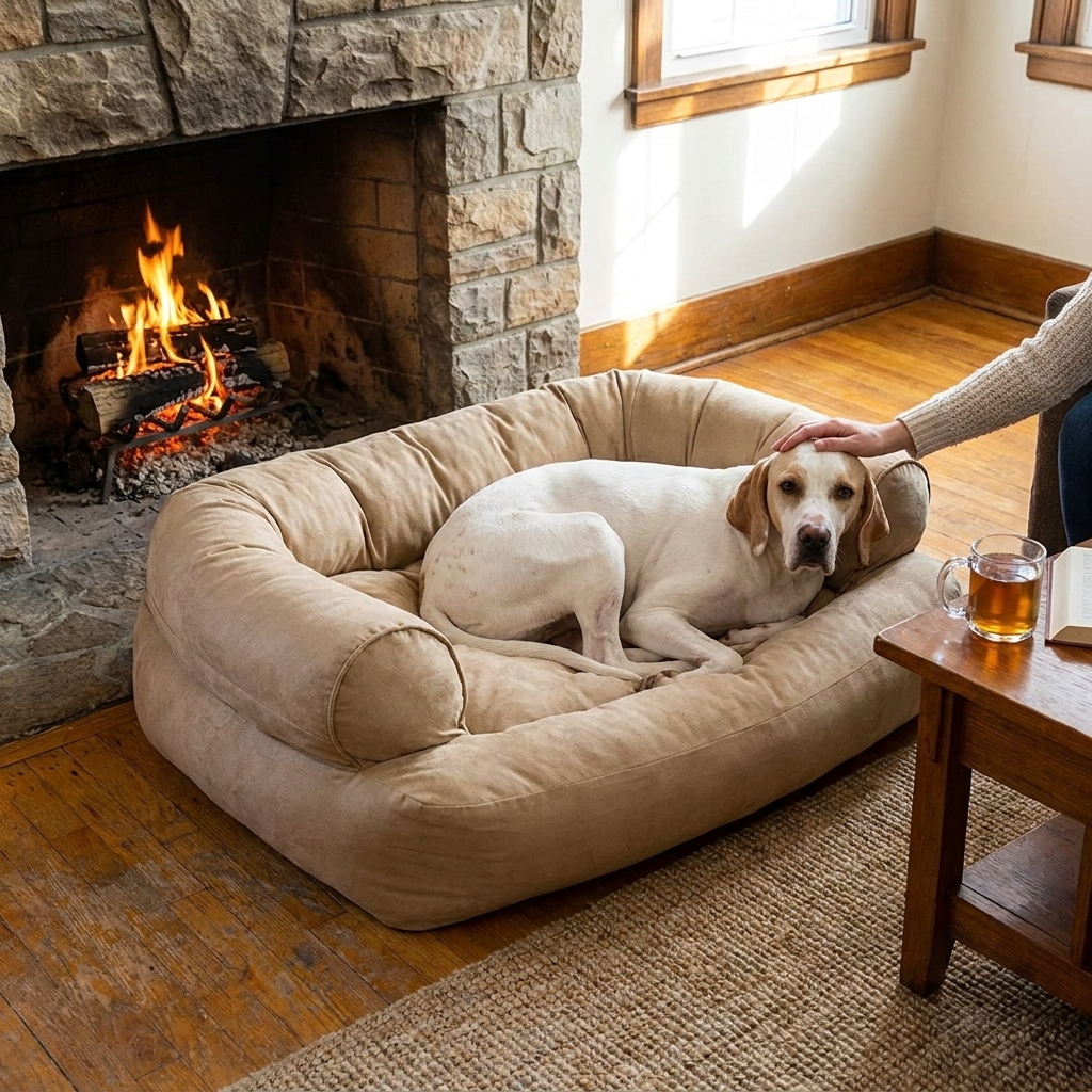 Cushioned Dog Sofa Bed lifestyle