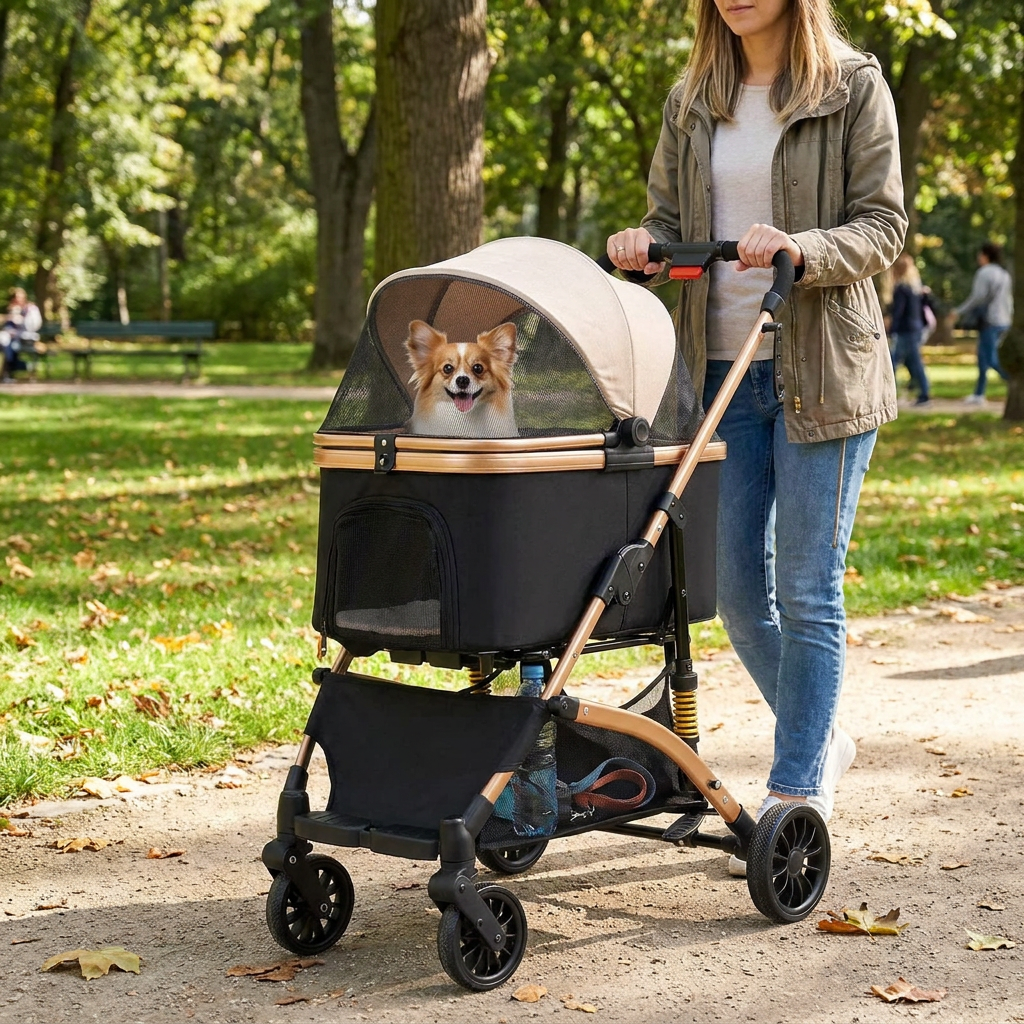 Dog Stroller and Transport Box lifestyle
