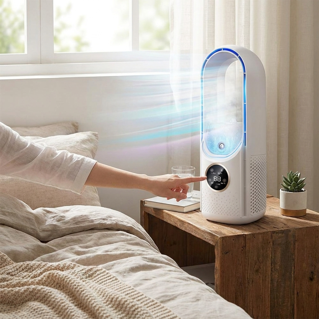 Bladeless Portable Air Conditioner with LED Display lifestyle